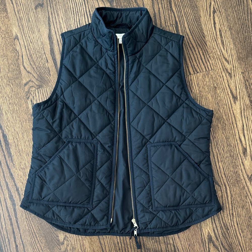 J. Crew Black Quilted Vest